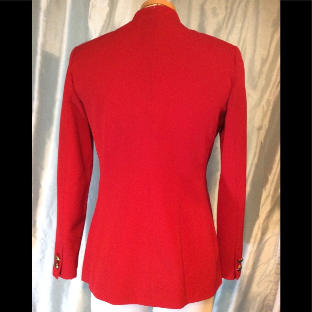 Red 100% wool jacket, Acetate lined inside, button down, NWT, Great for holidays - Picture 3 of 7
